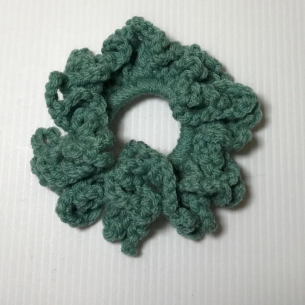 NWT Handmade Crocheted  Mint Green Hair Scrunchie